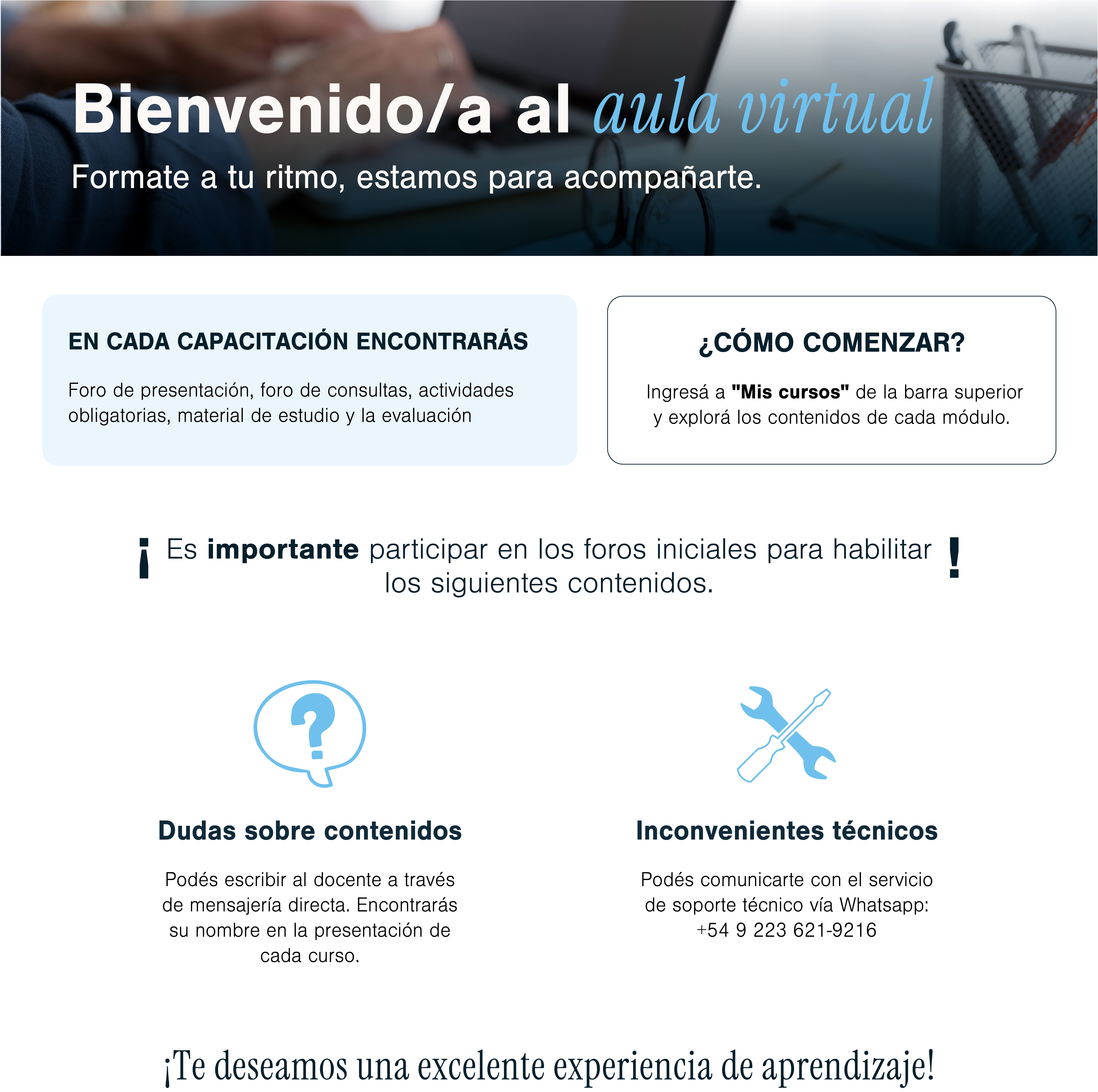 Indicaciones para aula virtual
